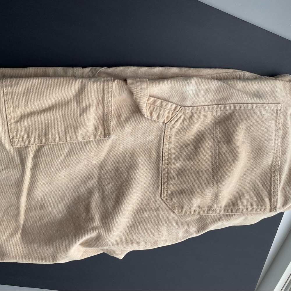 H&M painter cargo tan subtle tie dye effect utility